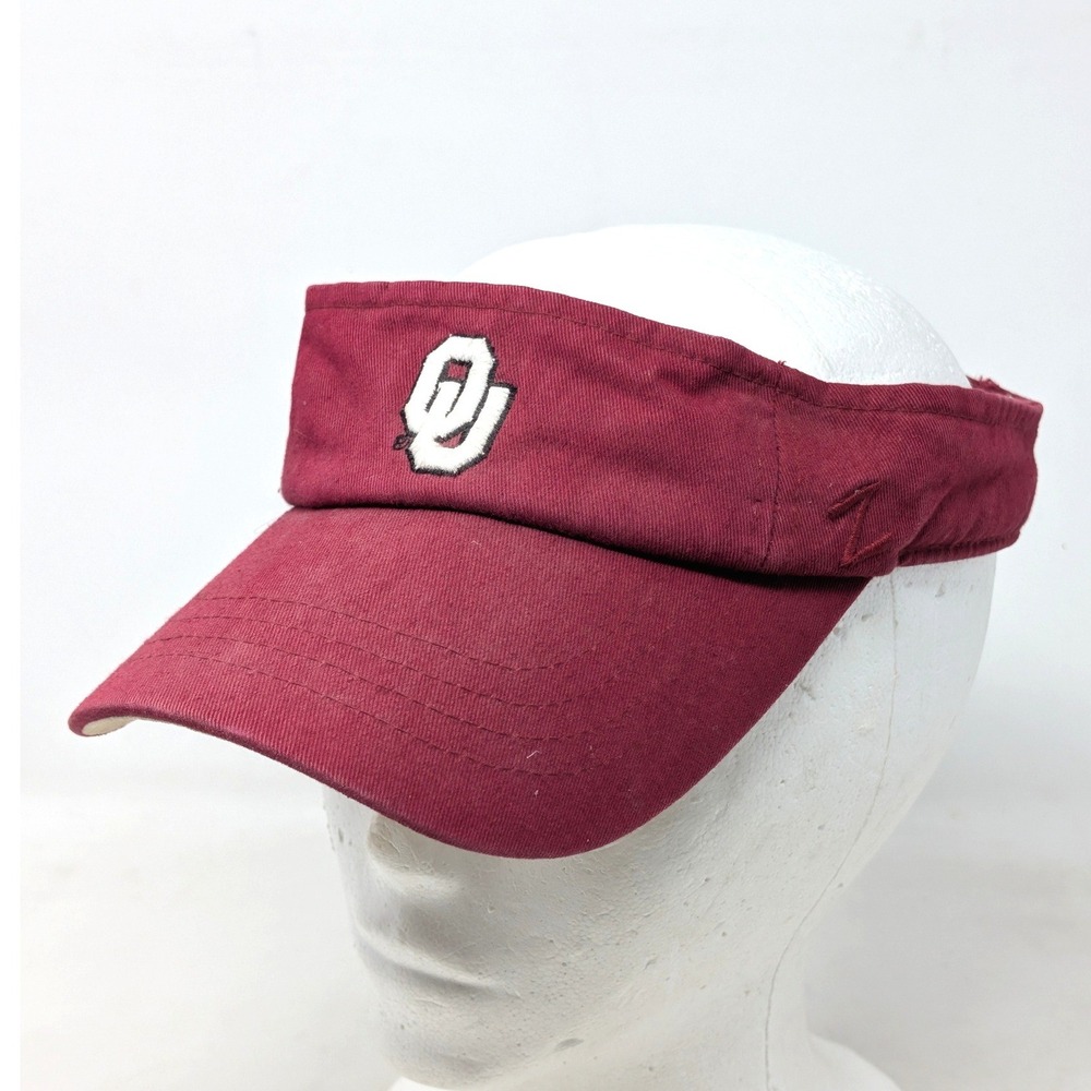 Zephyr Oklahoma Sooners Visor Hat Mens Crimson Red OU NCAA Adjustable Cotton